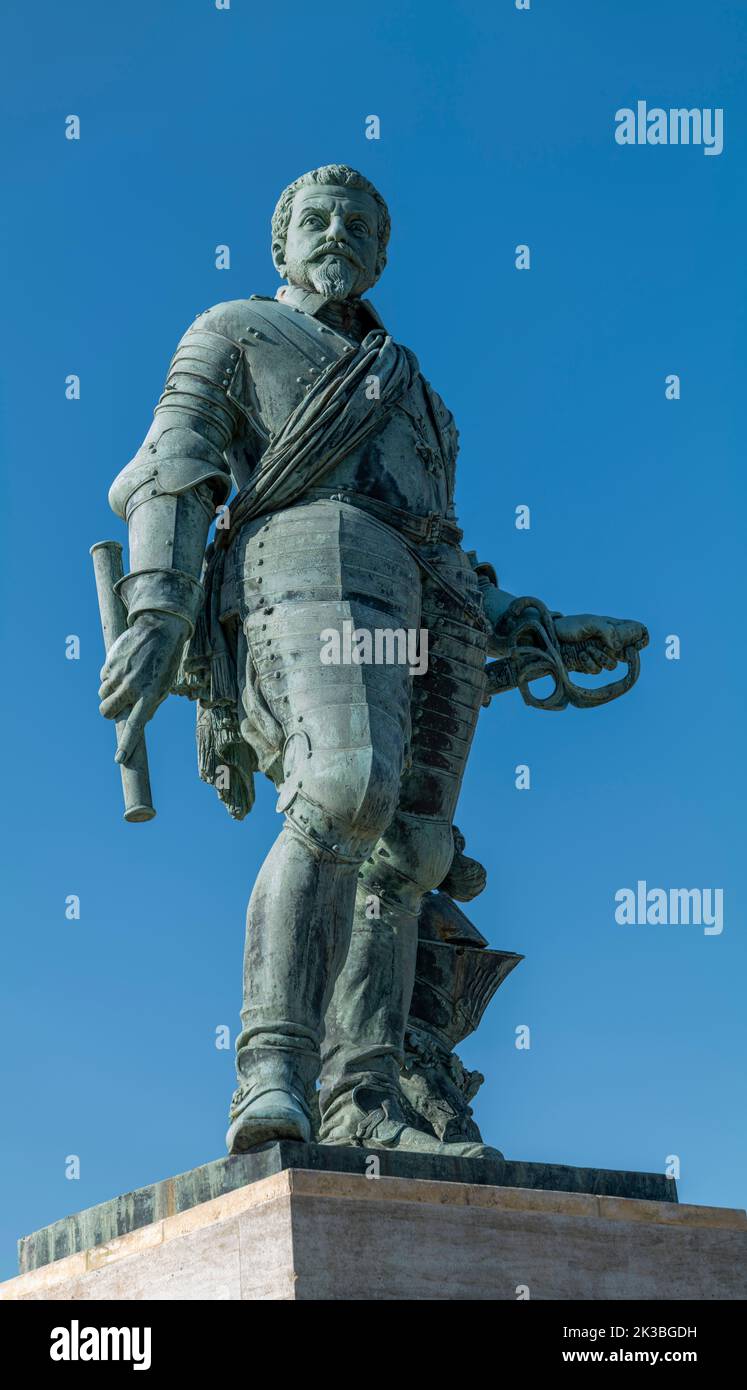 Statue of Duke Louis des Balbes de Berton de Crillon otherwise Crillon-le-Brave that gave his name to the village close to Bedoin, Provence, France. Stock Photo