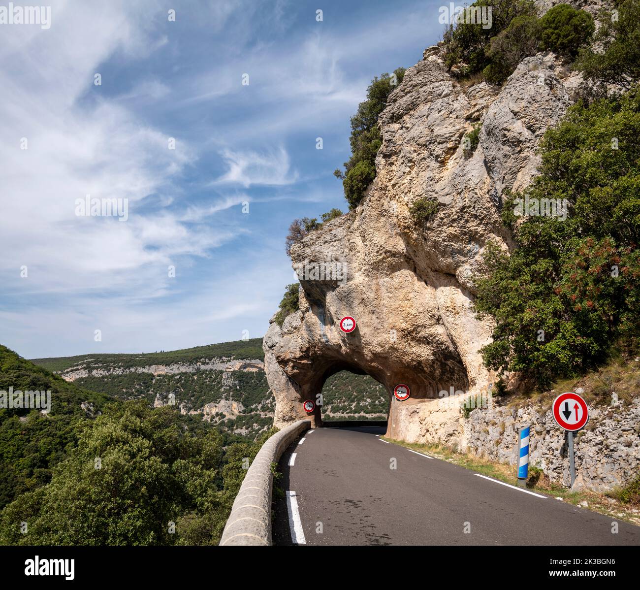 Road archway on the Gorges de la Nesque, Provence, France. Stock Photo