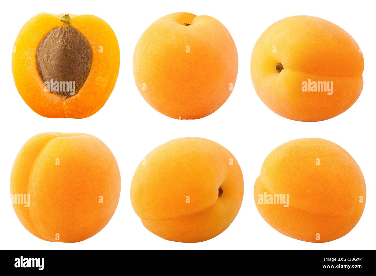 apricot isolated on white background, clipping path, full depth of field Stock Photo