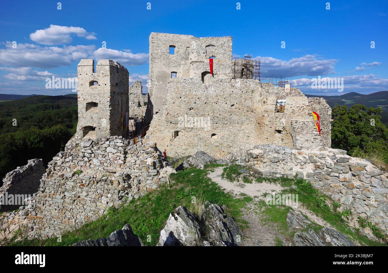 Ruin of castle Hrusov in Slovakia Stock Photo