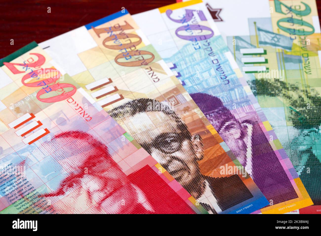 Israeli money - Shekel a business background Stock Photo