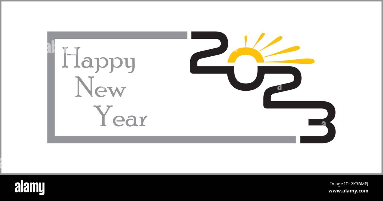 2023 Happy New Year logo text design. 2023 number design template