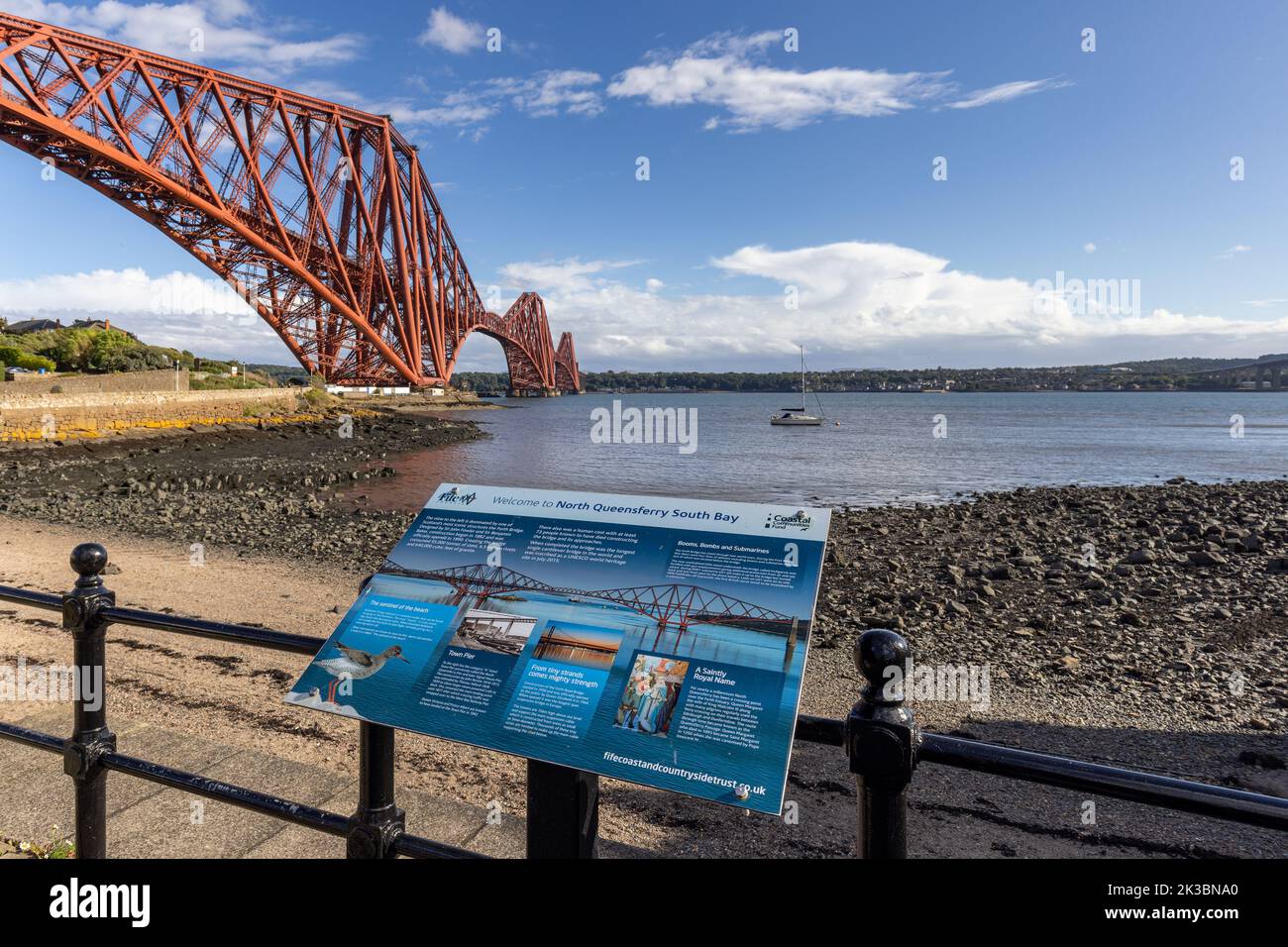 The magnificent Forth Rail Bridge taken from North Queensferry South Bay, Scotland. Stock Photo