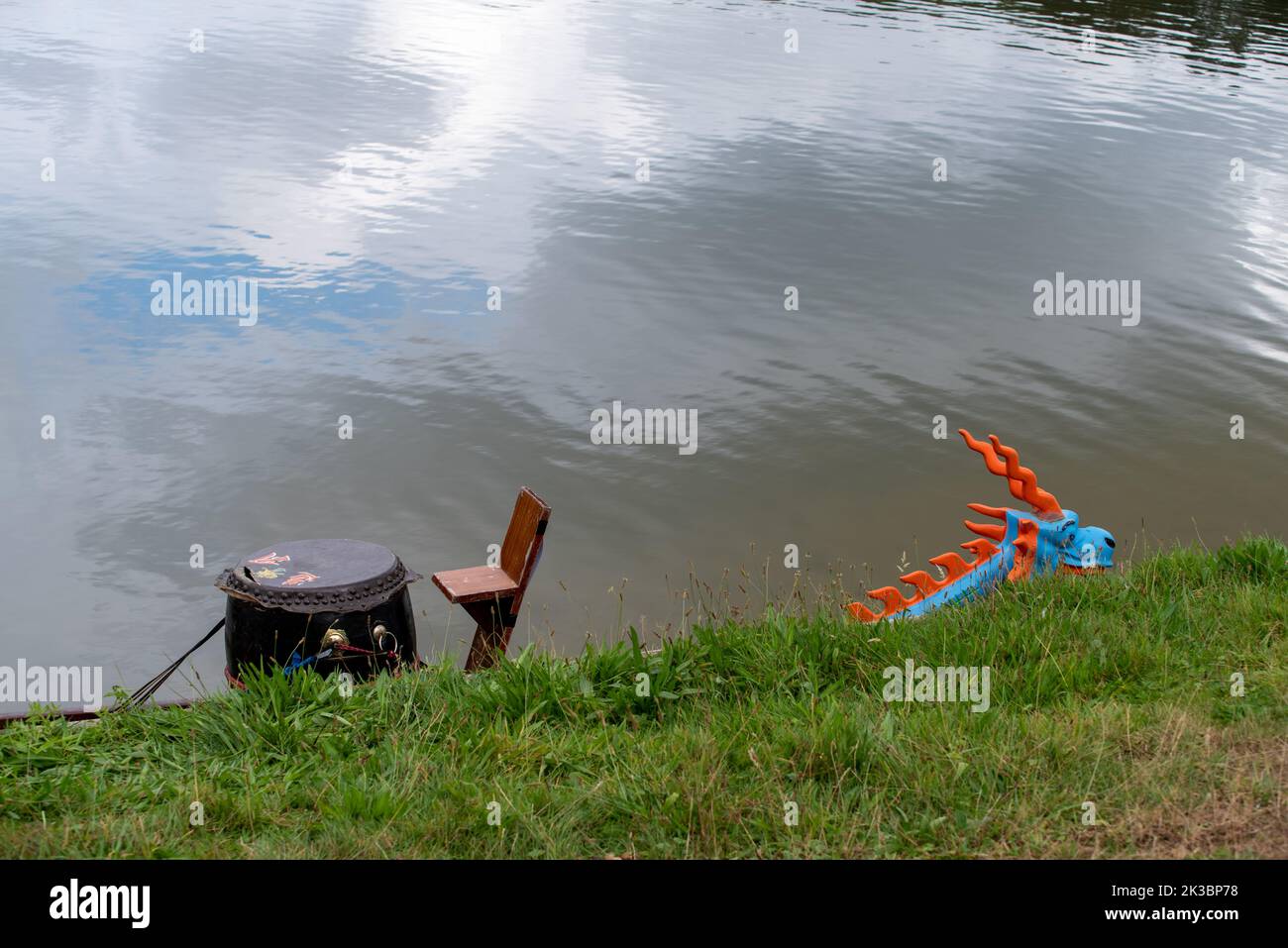 dragon boat with drum A dragon boat is a human powered watercraft ...