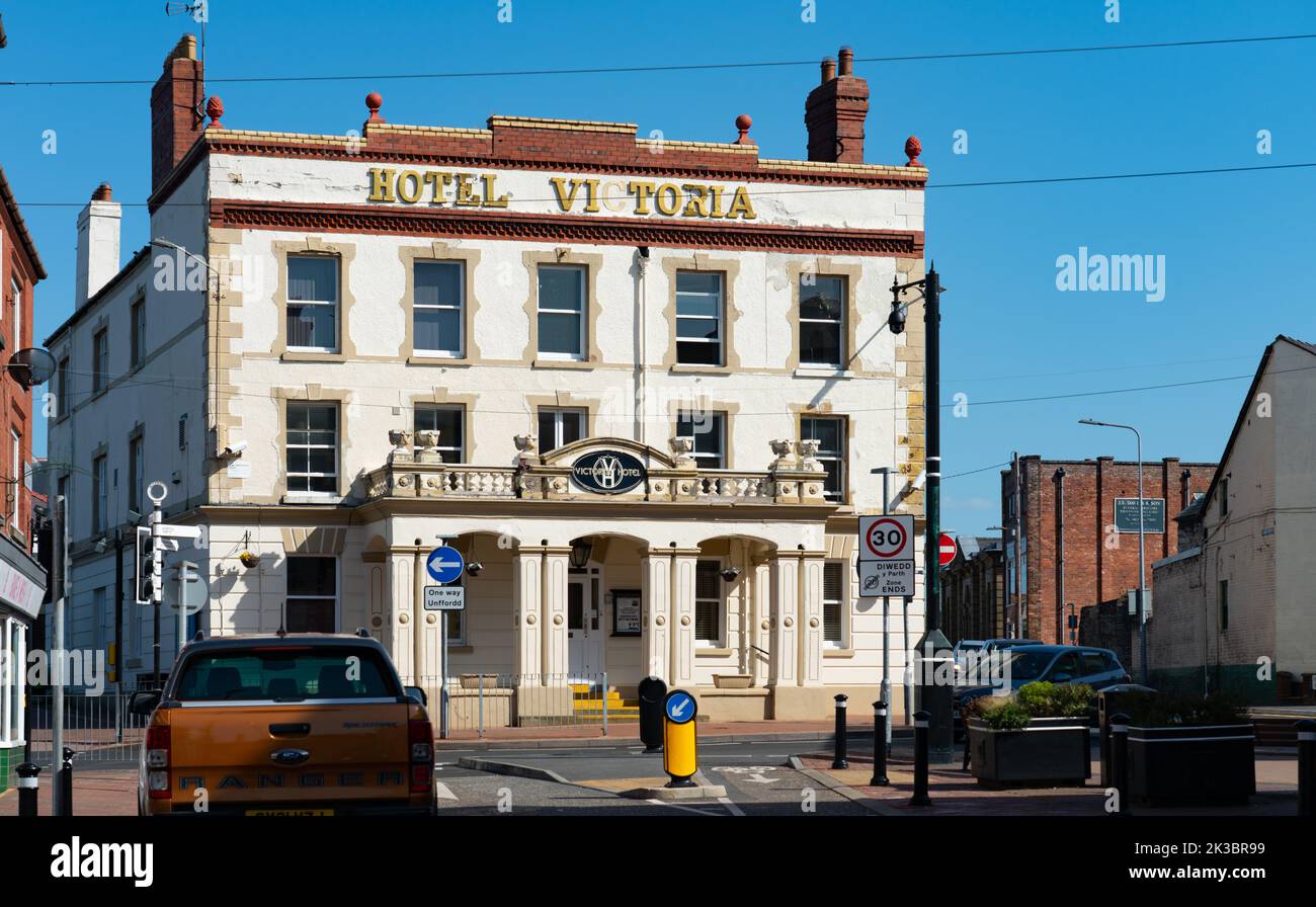 Hotel Victoria, High Street, Holywell, North Wales. Taken in May 2022. Stock Photo