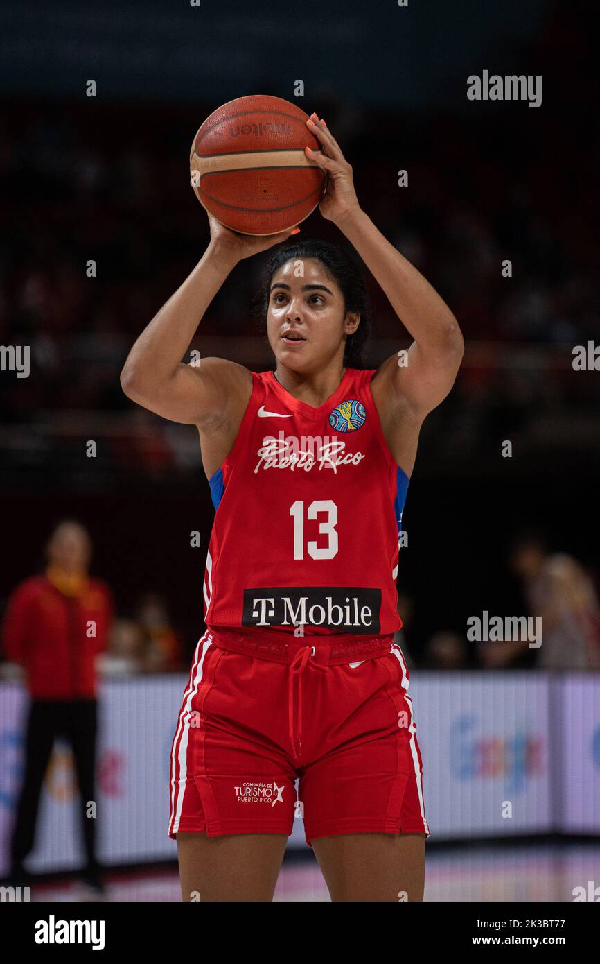 Sydney, Australia. 26th Sep, 2022. Nairimar Vargas (13 Puerto Rico) takes a free throw during the FIBA Womens World Cup 2022 game between China and Puerto Rico at the Sydney Superdome in Sydney, Australia. (Foto: Noe Llamas/Sports Press Photo/C - ONE HOUR DEADLINE - ONLY ACTIVATE FTP IF IMAGES LESS THAN ONE HOUR OLD - Alamy) Credit: SPP Sport Press Photo. /Alamy Live News Stock Photo