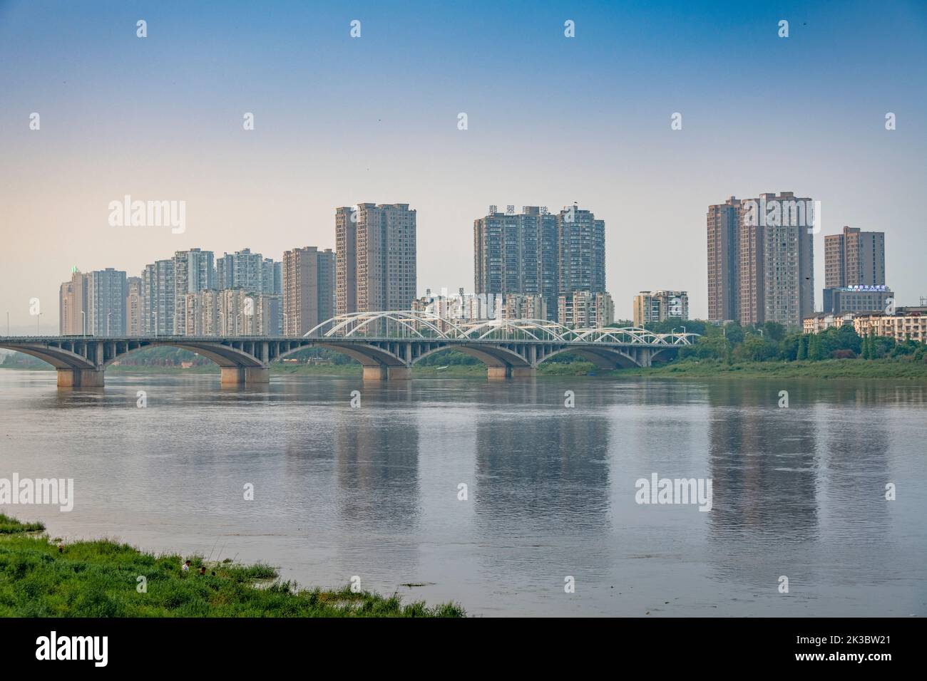 The third bridge of the Minjiang River in Leshan, Sichuan Province ...