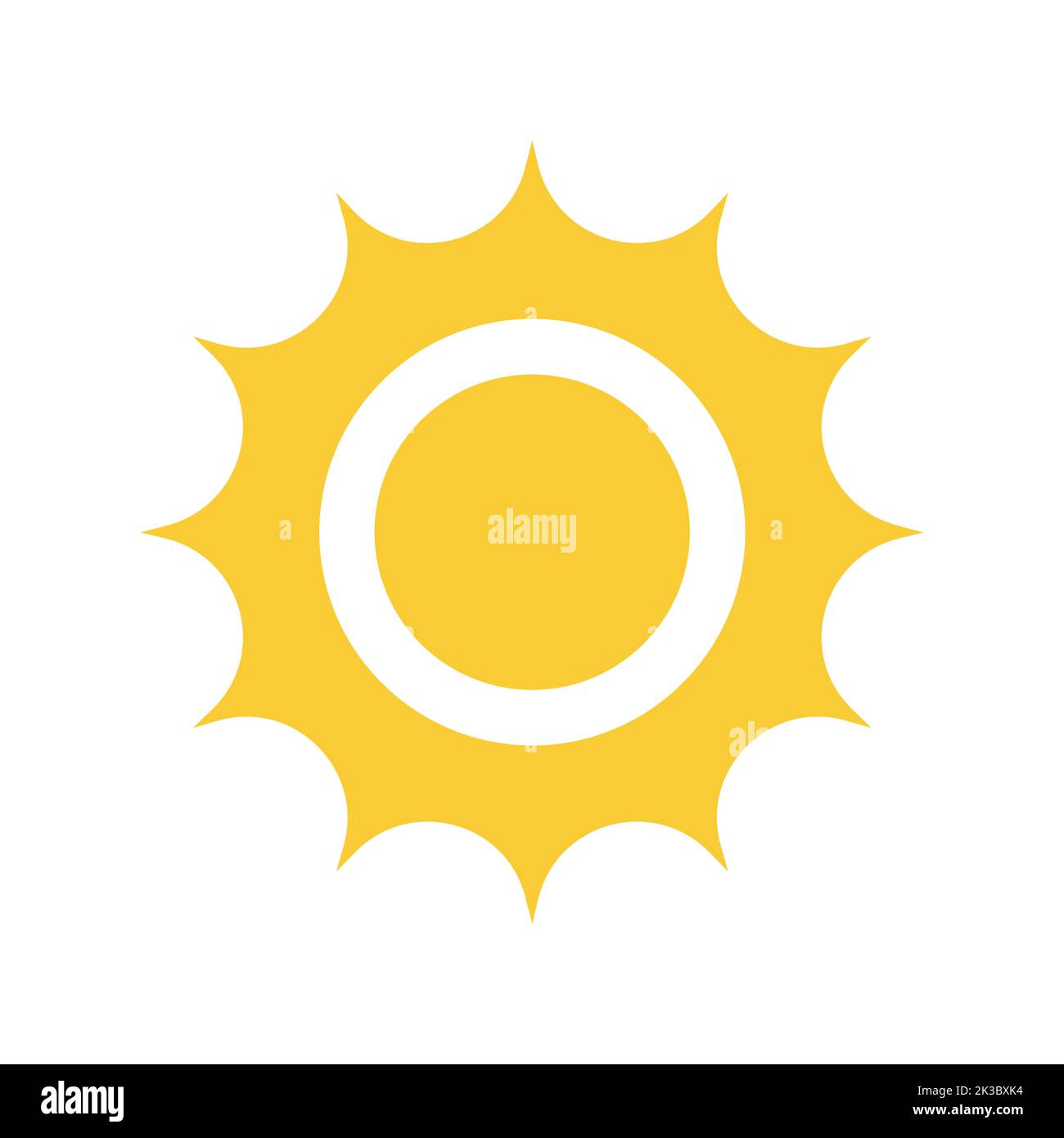 Sun simple vector icon. Filled sunshine symbol. Stock Vector
