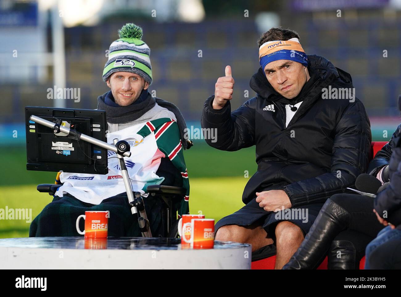 File photo dated 23-11-2021 of Kevin Sinfield (right) with Rob Burrow. Kevin Sinfield will run seven ultra marathons in seven days in November as he continues his campaign to raise money and awareness to help people impacted by motor neurone disease. Issue date: Monday September 26, 2022. Stock Photo