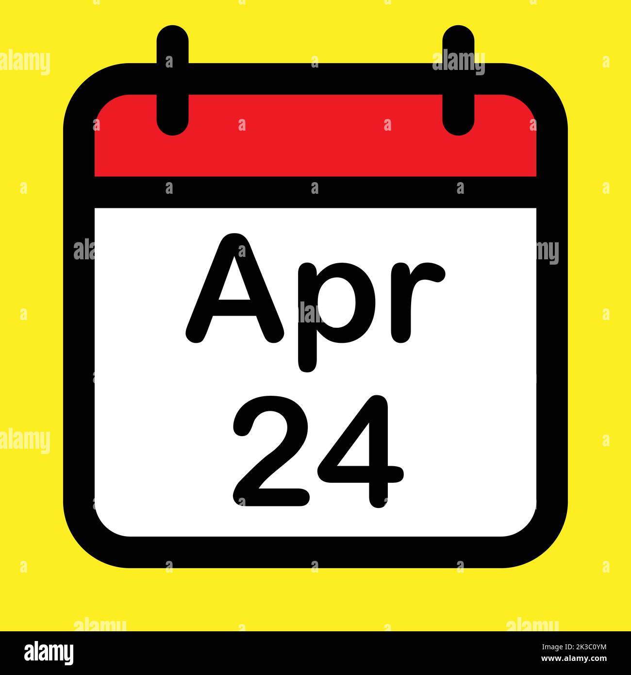Calender icon twenty-fourth April, vector illustration Stock Vector ...
