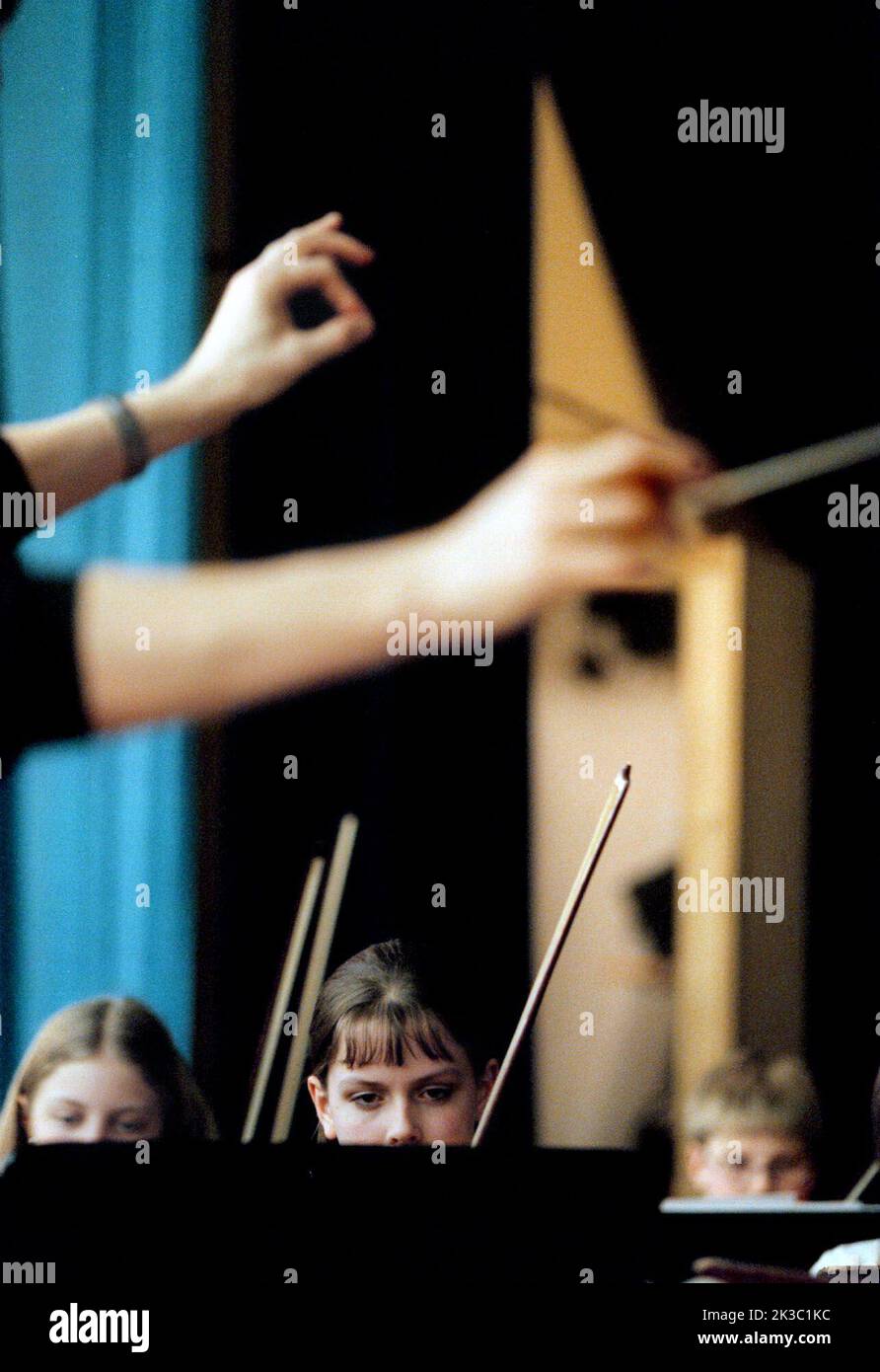 An orchestra practicing. Stock Photo