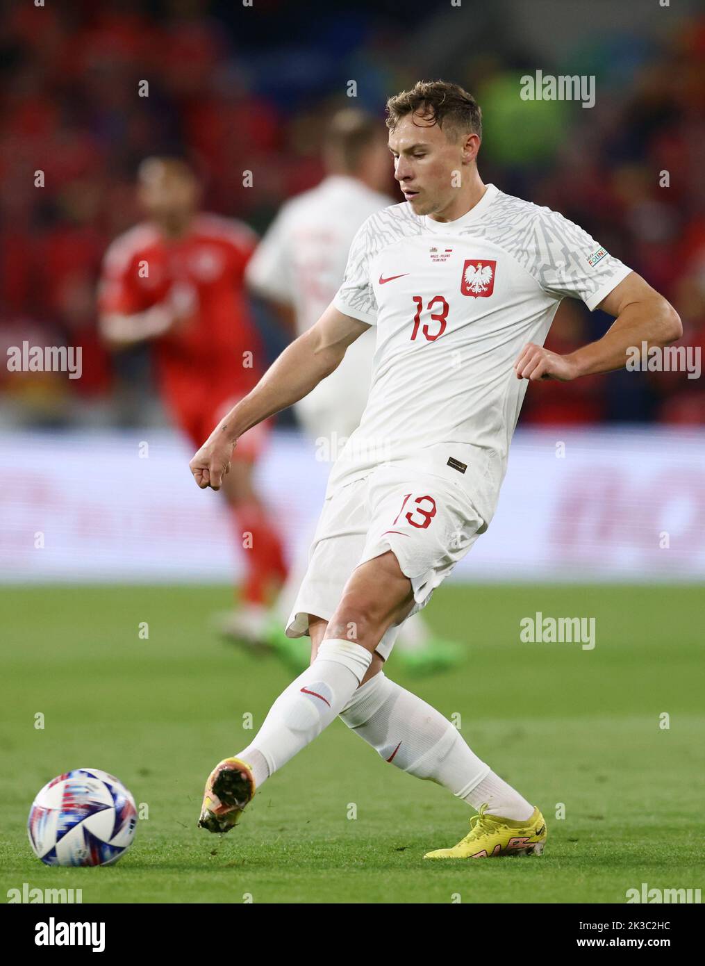 Cardiff, UK. 25th Sep, 2022. Szymon Zurkowski of Poland during the UEFA Nations League match at the Cardiff City Stadium, Cardiff. Picture credit should read: Darren Staples/Sportimage Credit: Sportimage/Alamy Live News Stock Photo