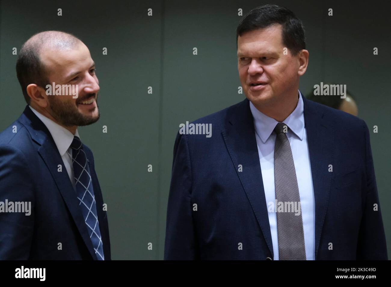 Brussels, Belgium. 26th Sep, 2022. Kaspars GERHARDS, Minister for Agriculture of Latvia arrives to attend in a EU Agriculture and Fisheries Council in Brussels, Belgium on September 26, 2022. Credit: ALEXANDROS MICHAILIDIS/Alamy Live News Stock Photo