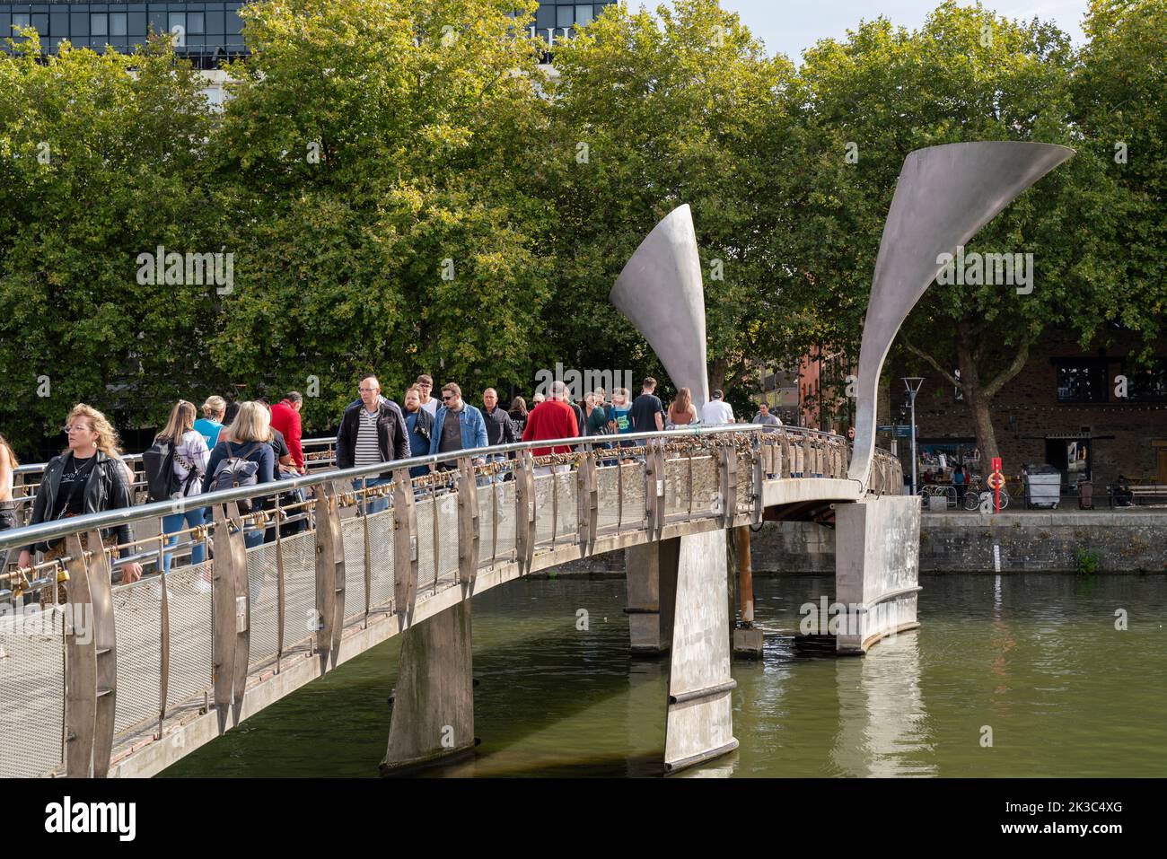 General view of Pero's Bridge over the floating harbour in Bristol, England, UK. Stock Photo
