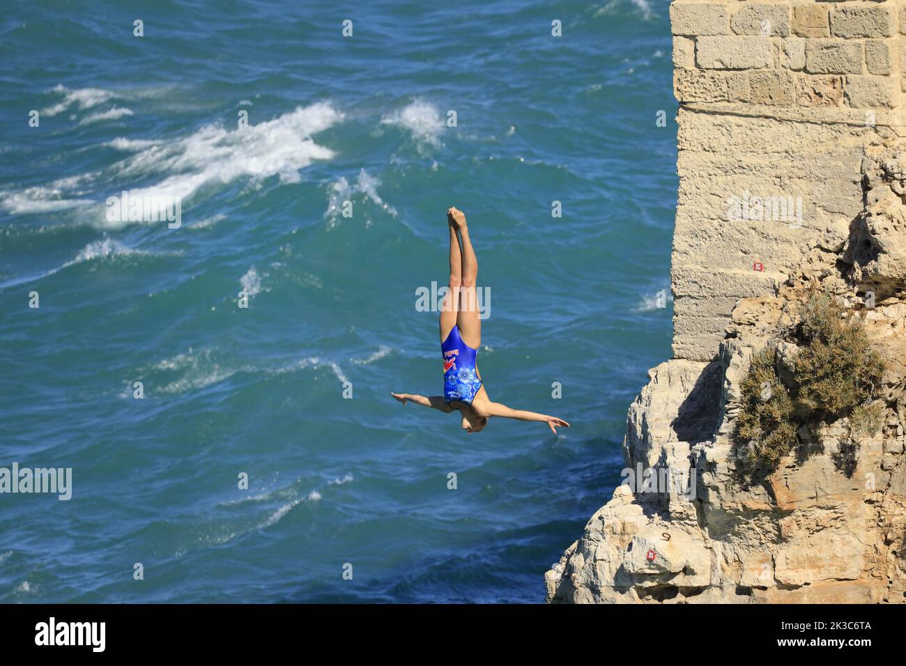 Polignano a Mare, Italy, September 18, 2022. Red Bull Cliff Diving