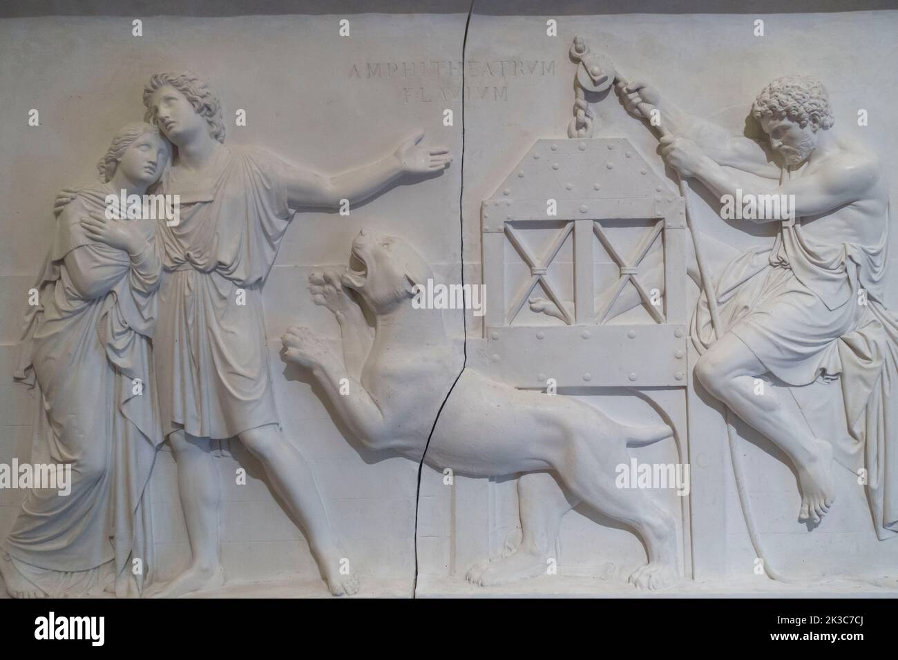 Museo Barracco. Rome Italy Plaster Model for a marble relief Eudorus and Cymodocea  await martyrdom 1820 Stock Photo