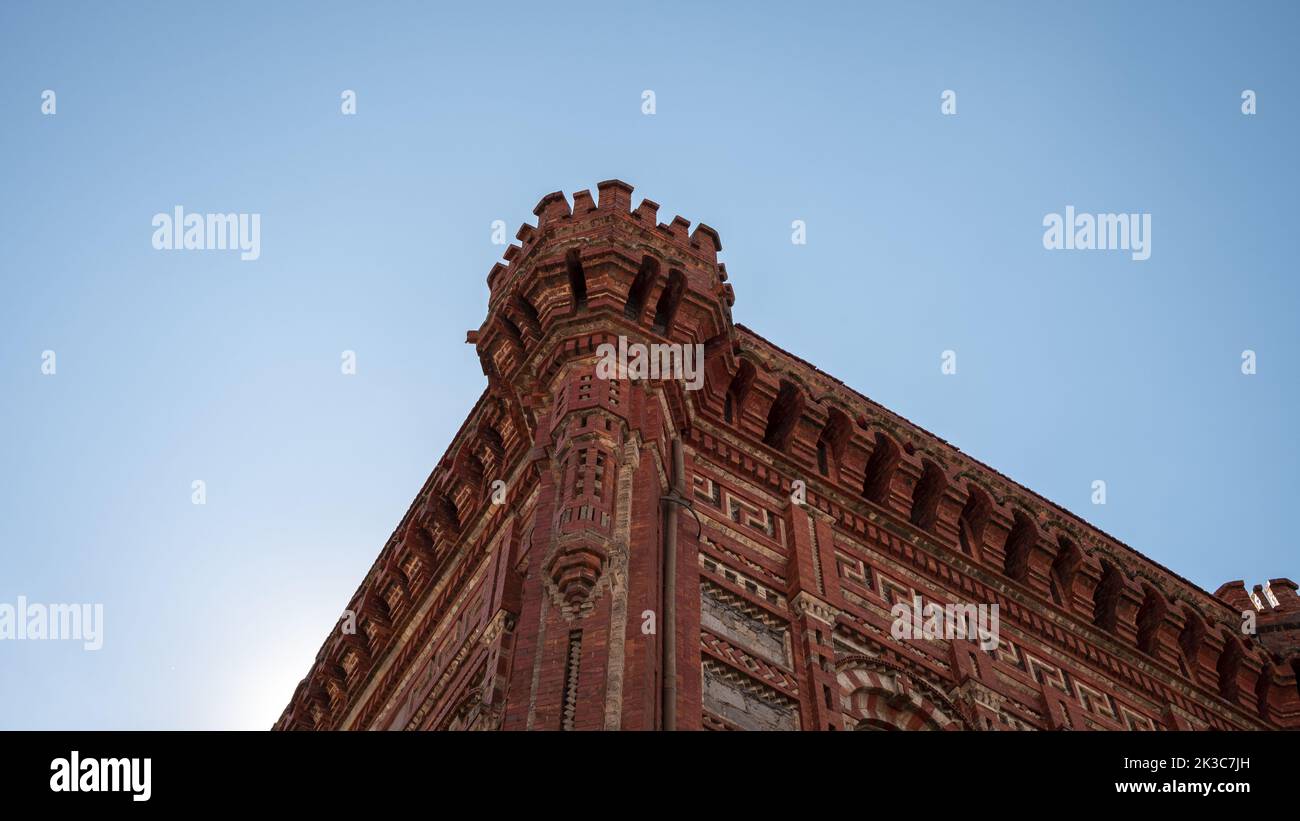 Phanar Greek Orthodox College in Istanbul, travel and tourism idea, sightseeing location in Turkey, religious school with blue sky, famous structure Stock Photo