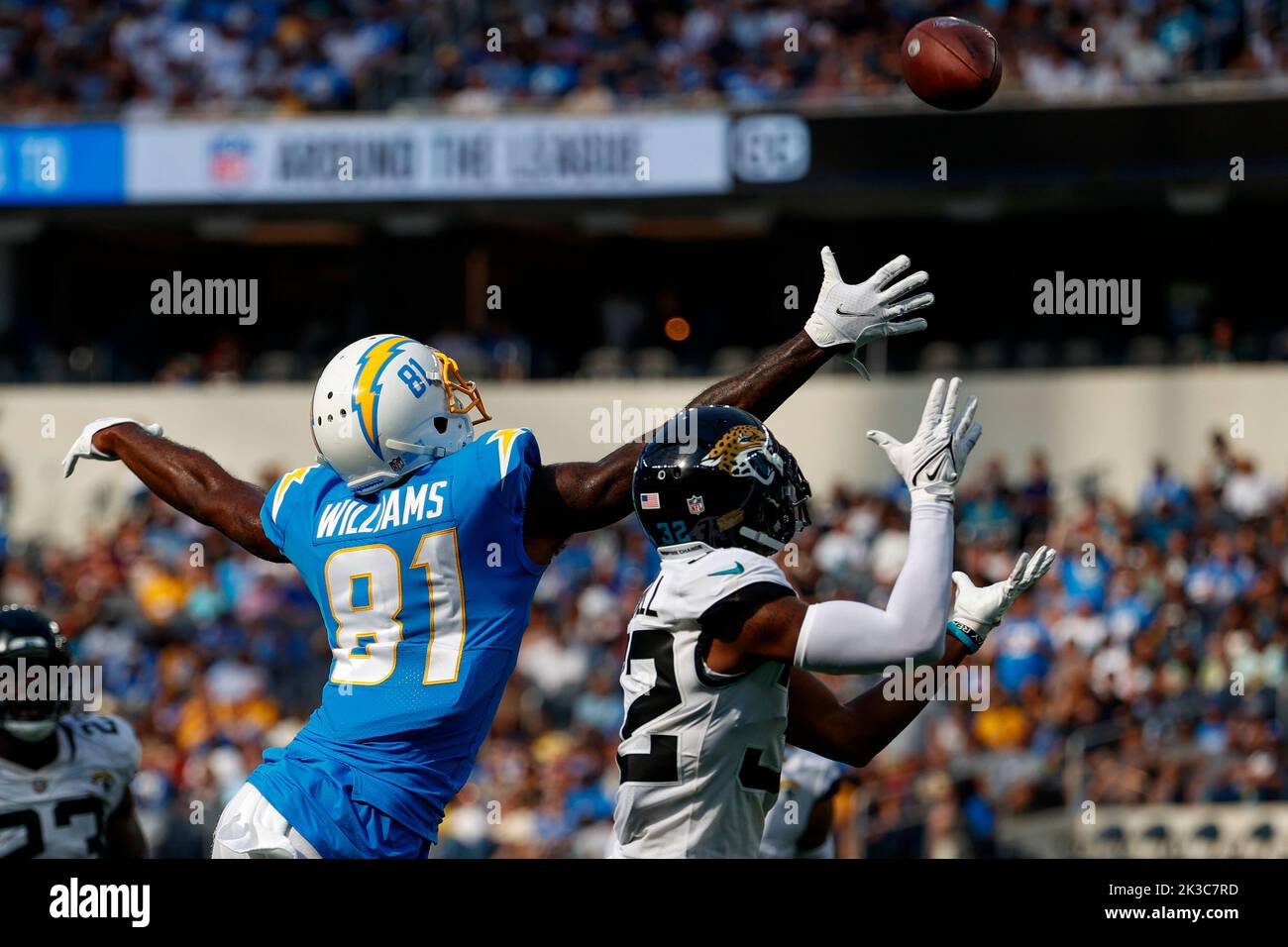 Los Angeles Chargers wide receiver Mike Williams during the first half of  an NFL football game against the Houston Texans, Sunday, Oct. 2, 2022, in  Houston. (AP Photo/Eric Christian Smith Stock Photo 