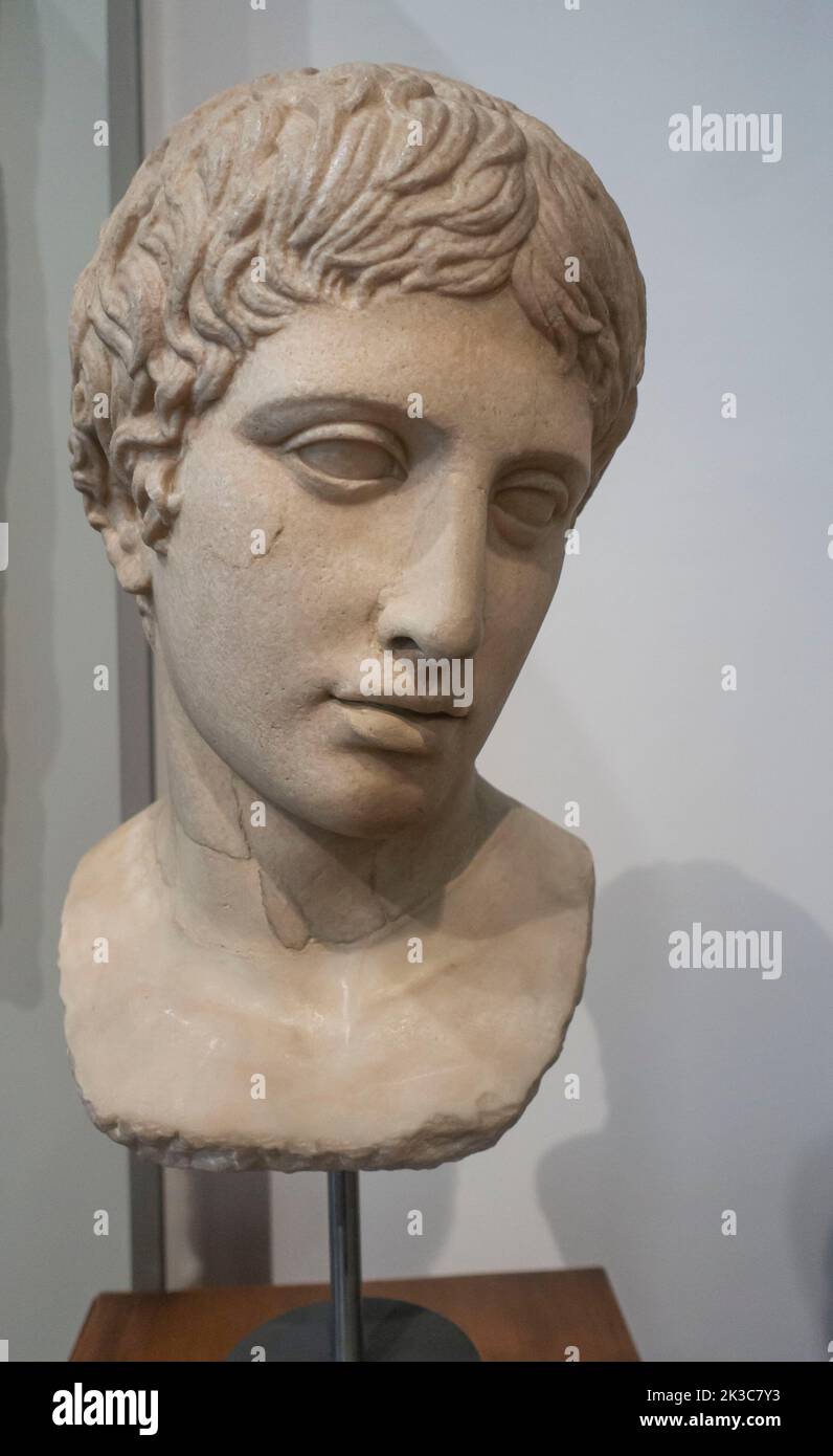 Museo Barracco - Head of youth Dresden type,  5th Century BC Stock Photo