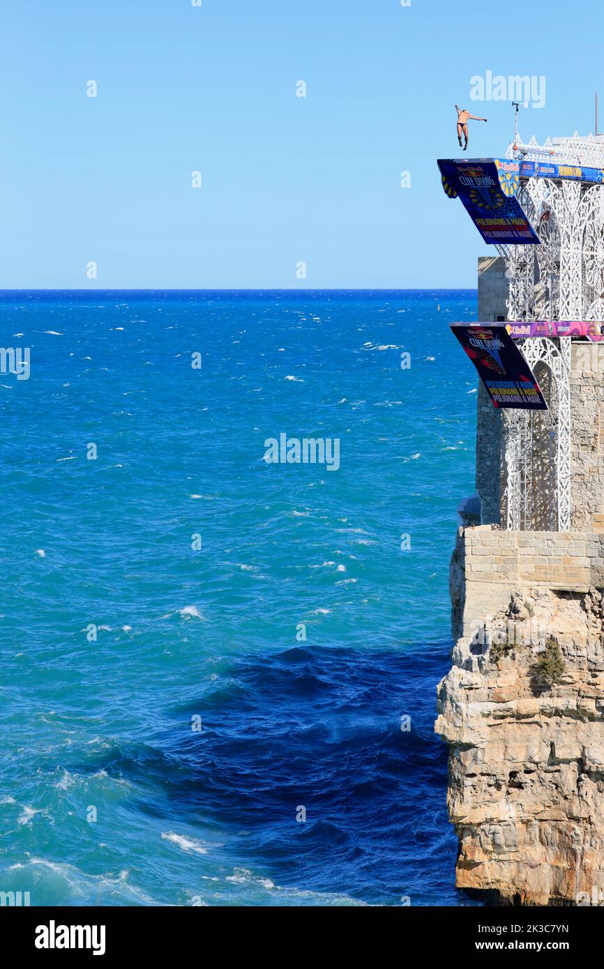 Polignano a Mare, Italy, September 18, 2022. Red Bull Cliff Diving