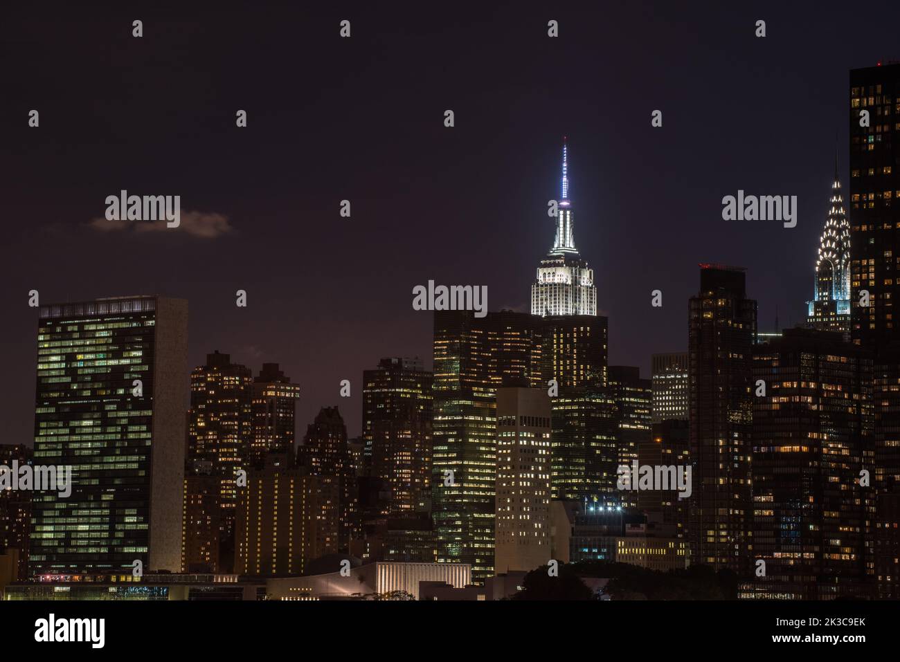 Chrysler building night aerial hi-res stock photography and images - Alamy