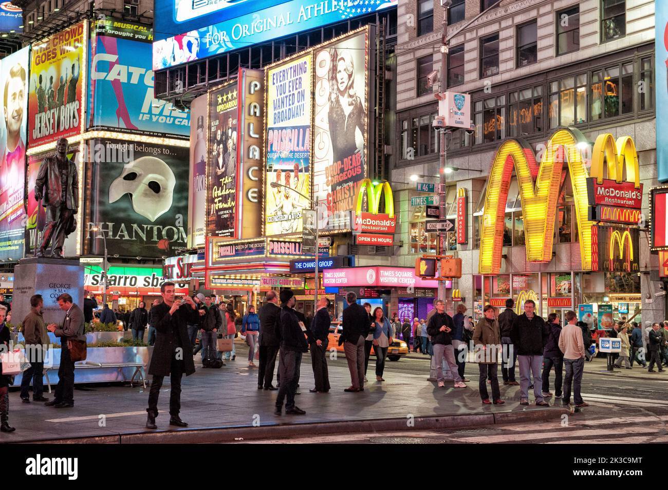 Times Square by night in Midtown Manhattan, New York City, USA Stock ...
