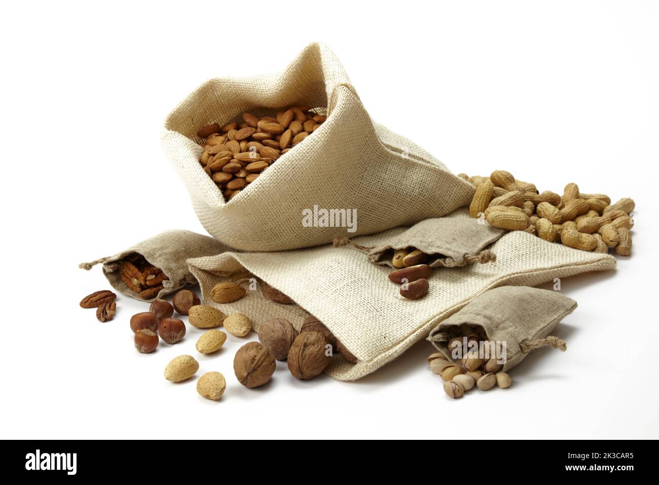 Bags of nuts, mixed; including almonds; brazil nuts; peanuts; walnuts
