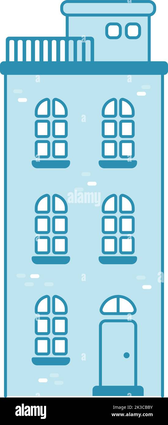 Residence building vector illustration (front view) Stock Vector