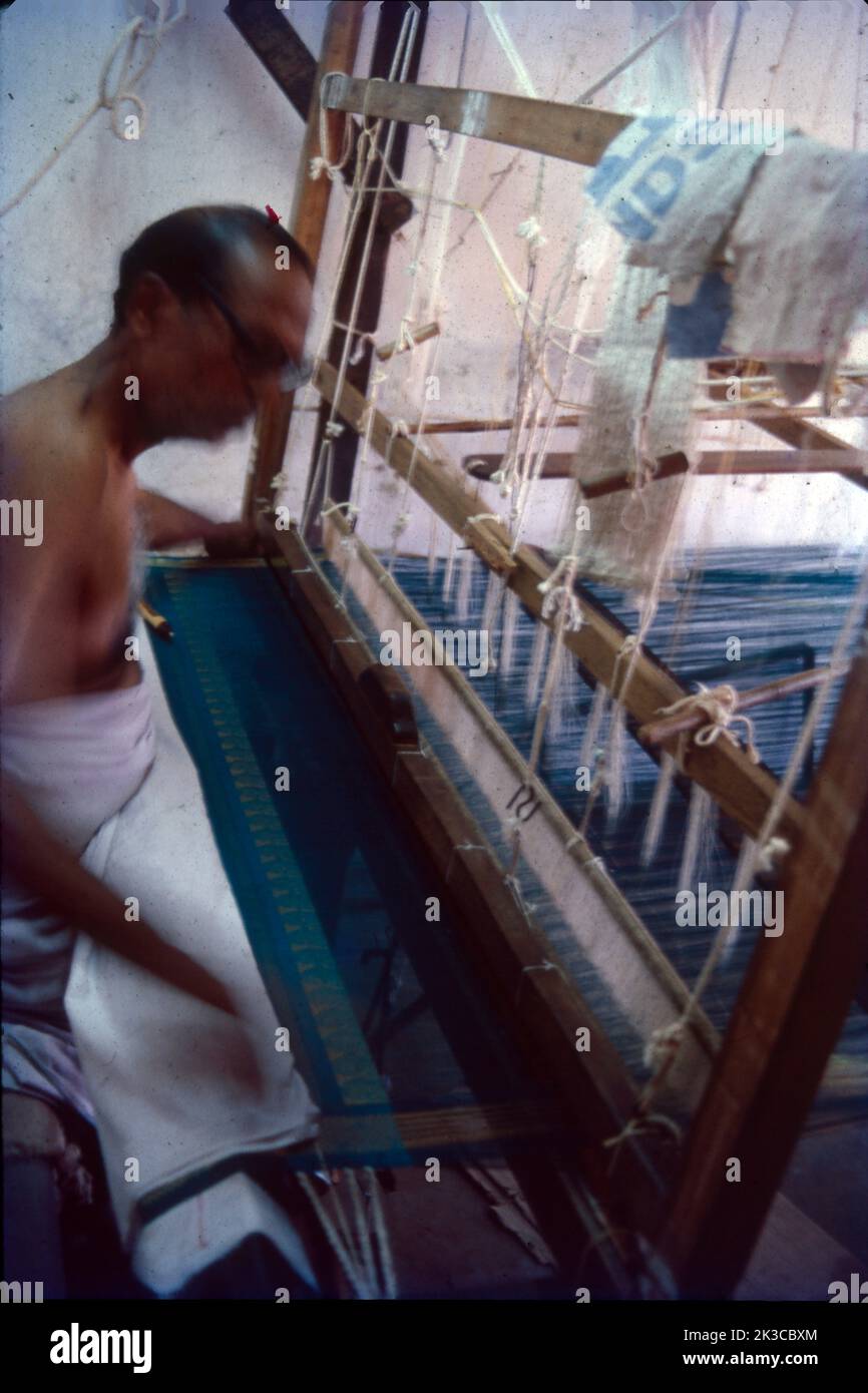 Silk Weaving, Kanchipuram, Tamil Nadu Stock Photo Alamy