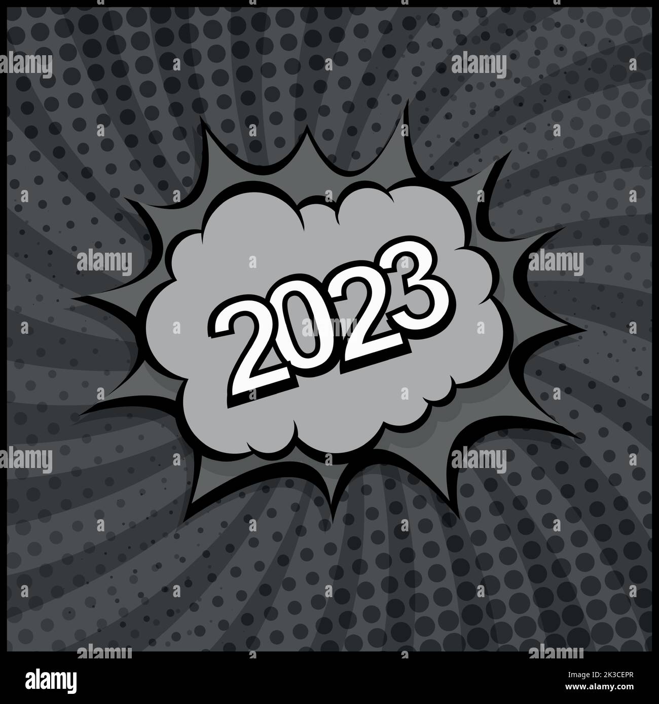 Colorful Web Template Comic Zoom New Year 2023 - Vector illustration Stock Vector