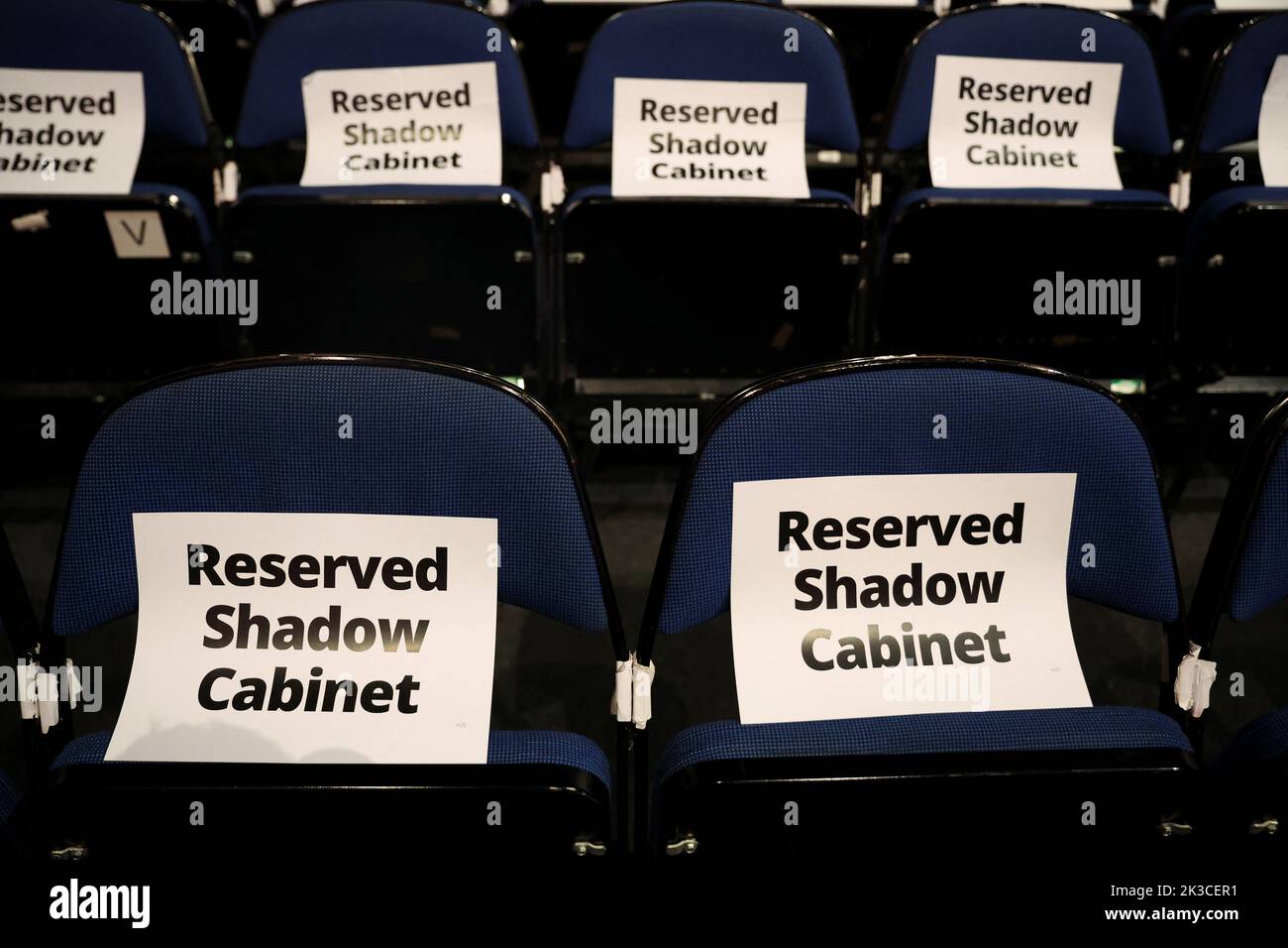 A general view of chairs at Britain's Labour Party's annual conference in Liverpool, Britain, September 26, 2022. REUTERS/Phil Noble Stock Photo