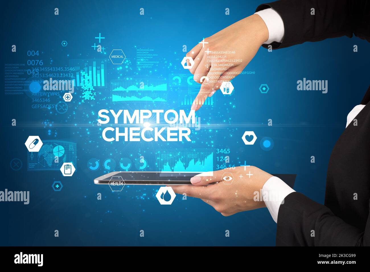 Close-up of a touchscreen with medical inscription Stock Photo - Alamy