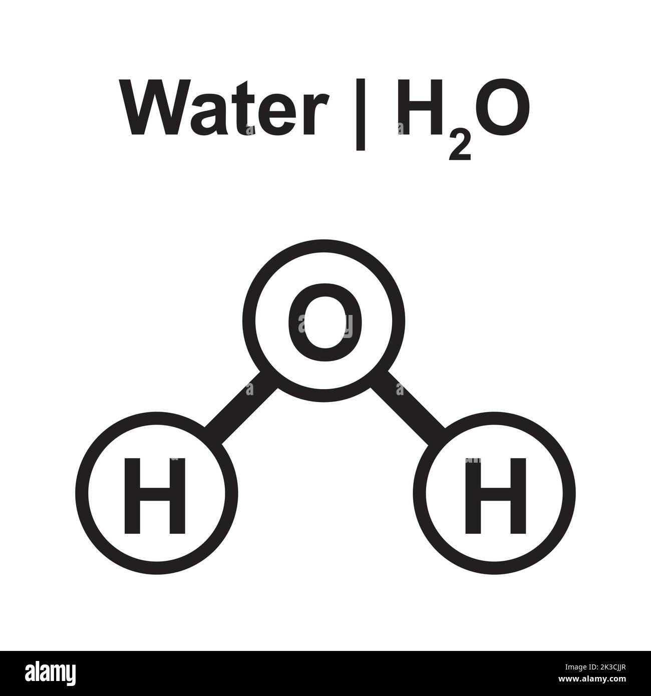Molecular Model of Water (H2O) Molecule. Vector Illustration. Stock Vector