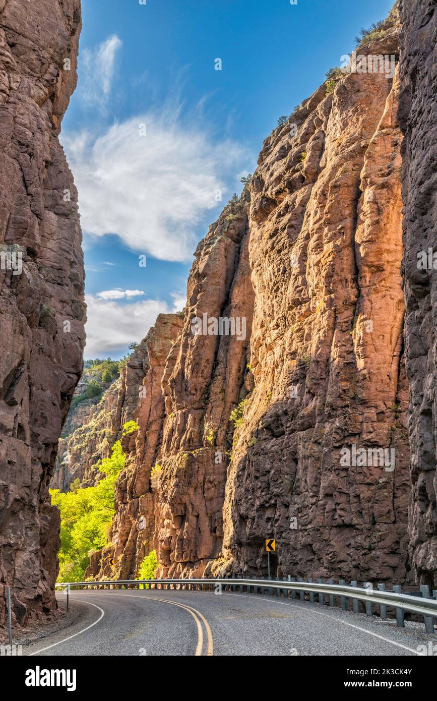 The Narrows at Clear Creek Canyon, Utah 4 highway, near Fremont Indian State Park, Utah, USA Stock Photo