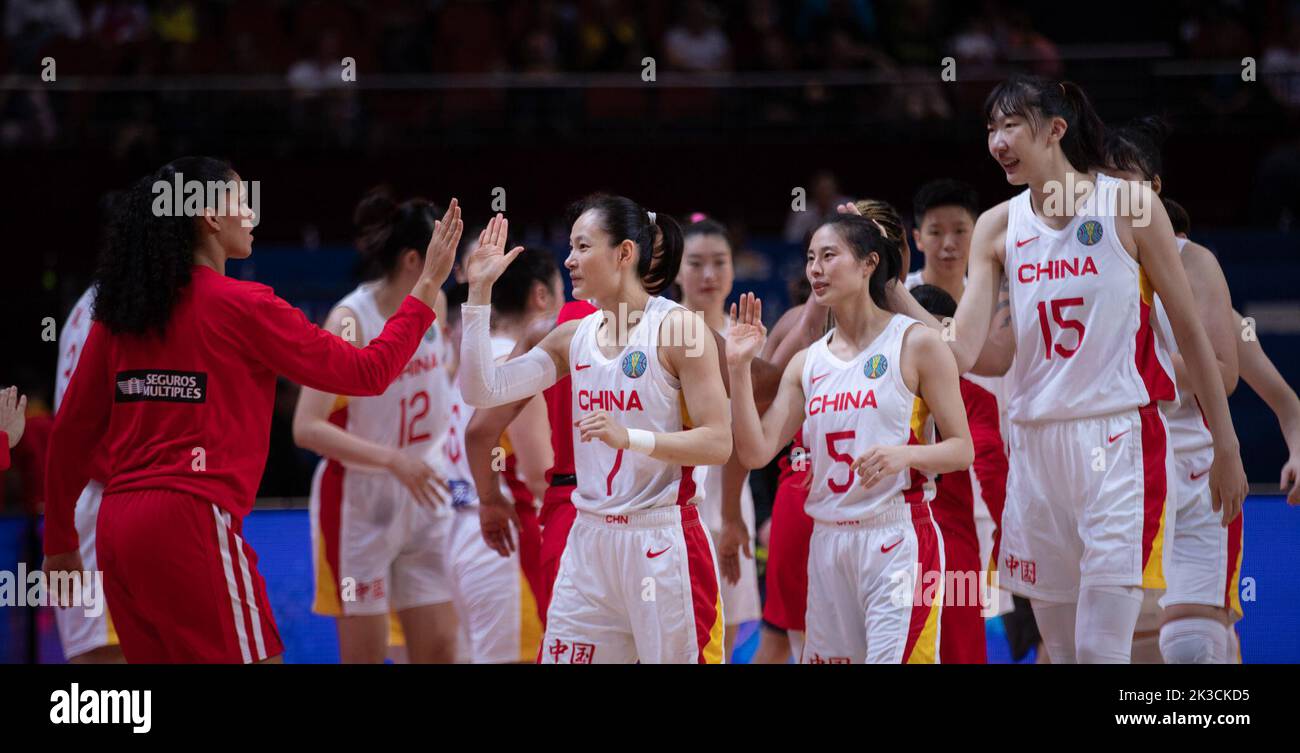 Sydney, Australia. 26th Sep, 2022. Players of China react after winning the Group A match against Puerto Rico at the FIBA Women's Basketball World Cup 2022 in Sydney, Australia, Sept. 26, 2022. Credit: Hu Jingchen/Xinhua/Alamy Live News Stock Photo