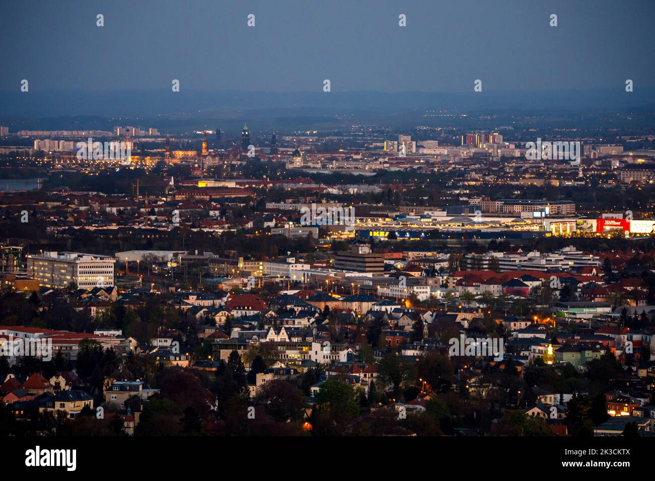 View of the Elbe valley towards the state capital of Dresden Stock Photo