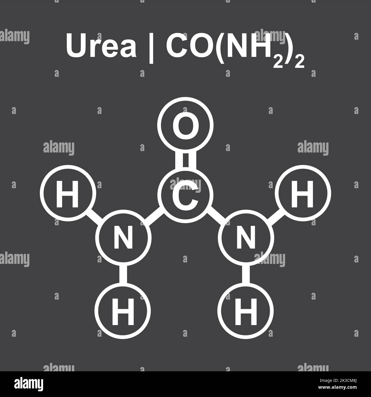 Molecular Model of Urea (CO(NH2)2) Molecule. Vector Illustration Stock