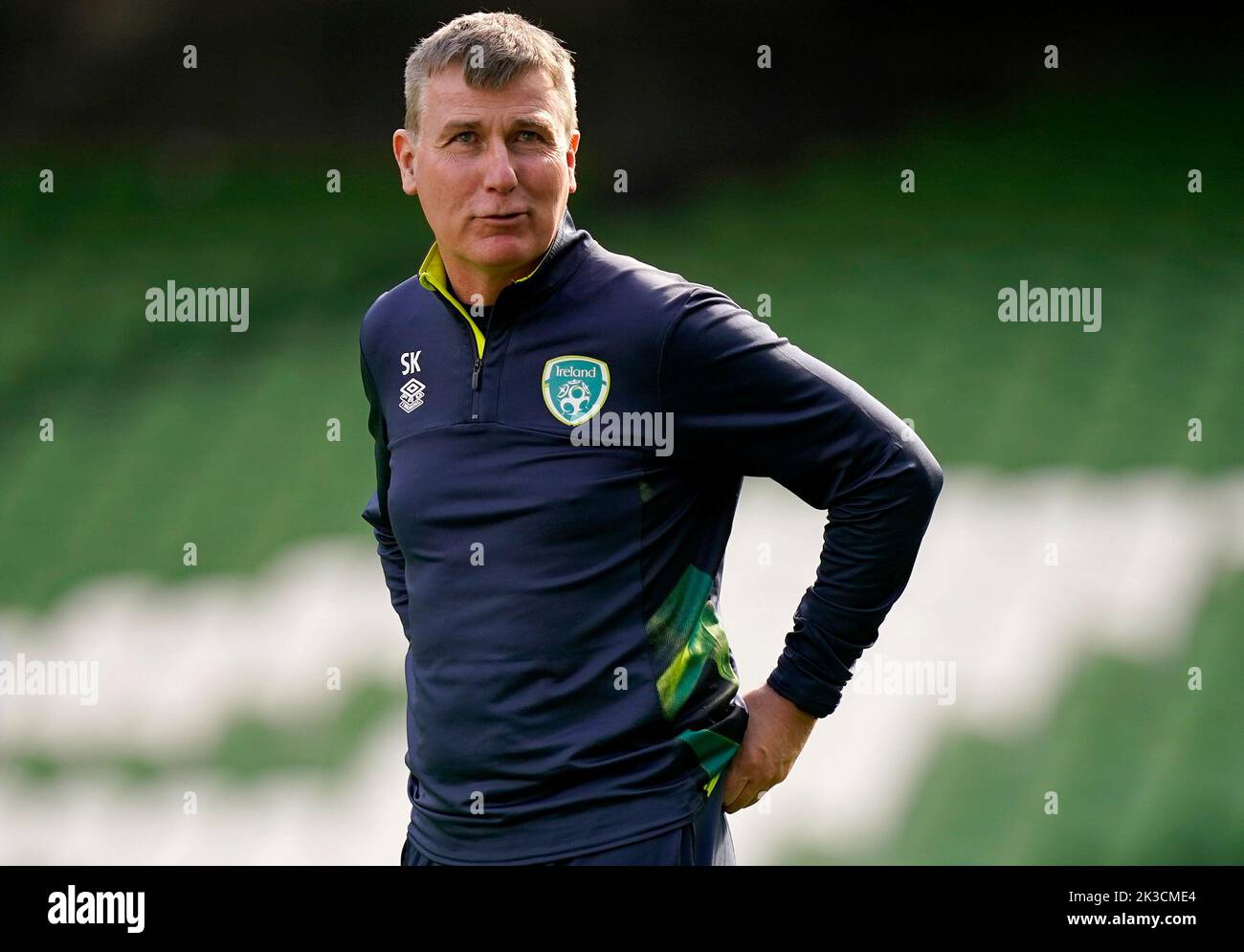Republic of Ireland manager Stephen Kenny during a training session at the Aviva Stadium in Dublin, Ireland. Picture date: Monday September 26, 2022. Stock Photo