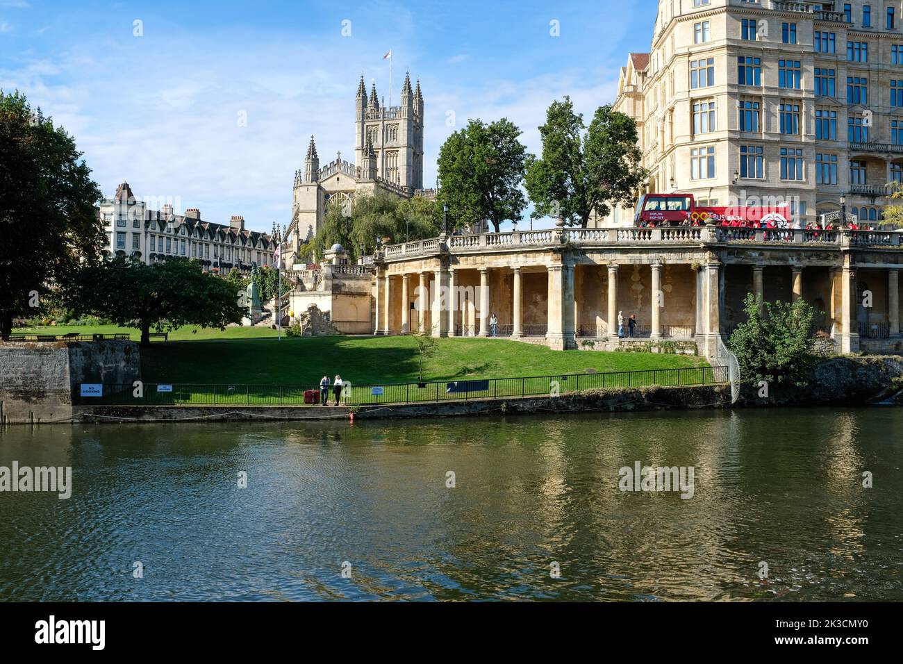 Bath Abbey and the Empire Hotel and Parade Gardens viewed across the ...