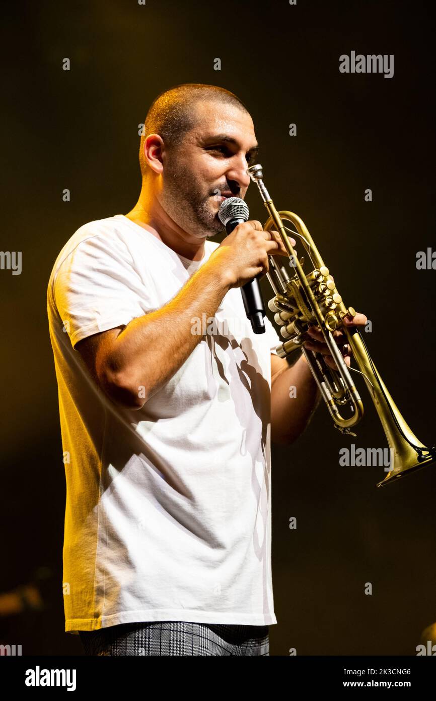 Ibrahim Maalouf perfoms at Montreux Jazz Festival, on July 14, 2022, in Montreux, Switzerland. Photo by Loona/ABACAPRESS.COM Stock Photo