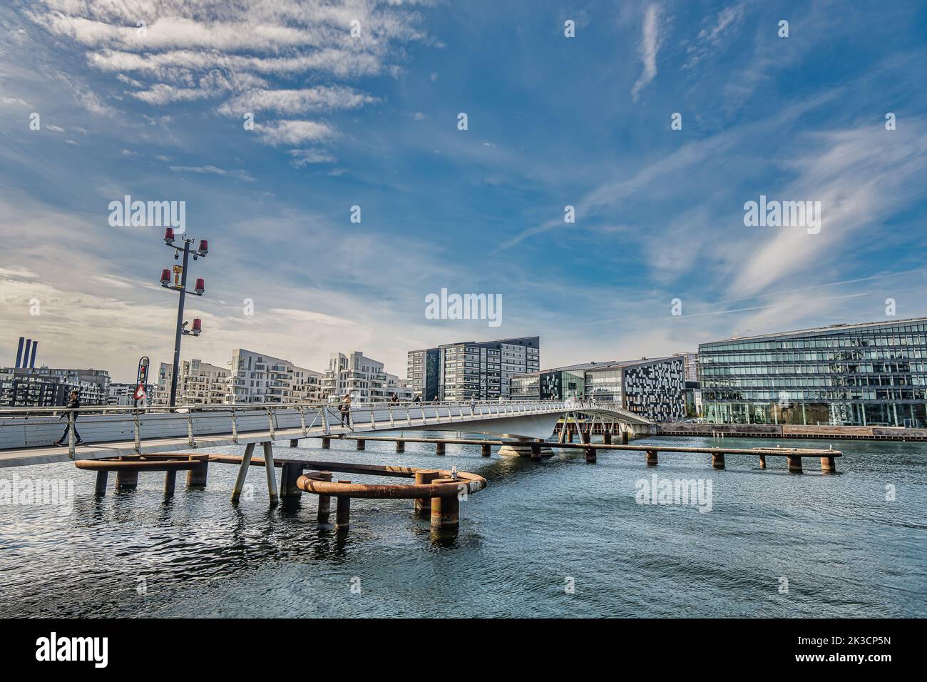 Copenhagen view of the modern buildings in the harbor, Denmark Stock Photo