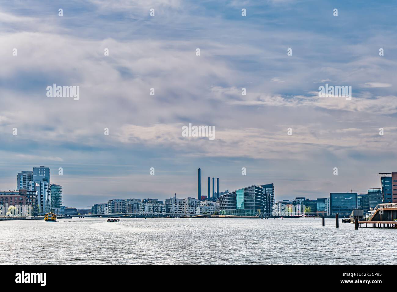 Copenhagen view of the modern buildings in the harbor, Denmark Stock Photo