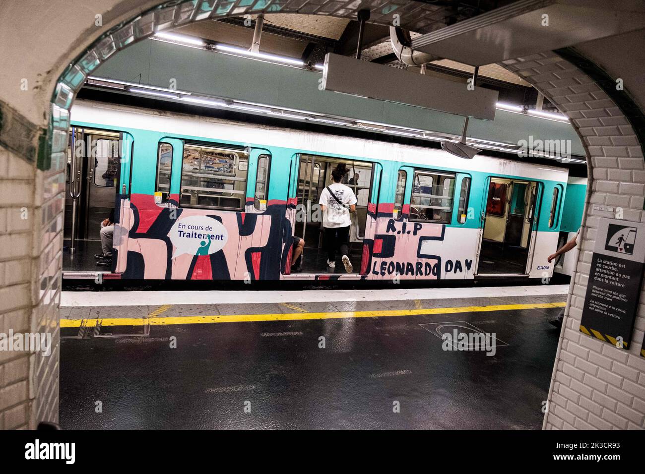 Illustrations of the metro, RER. Trains are re-decorated in Paris, France, on August 2022. Photo by Pierrick Villette/ABACAPRESS.COM Stock Photo