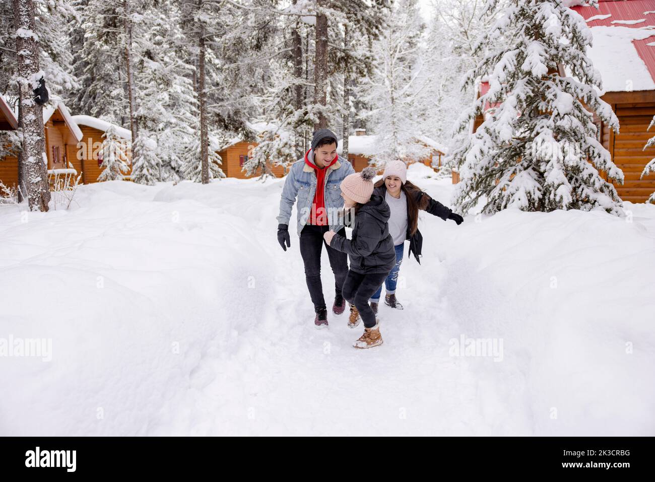 Brother and sister playing in the forest hi-res stock photography and ...