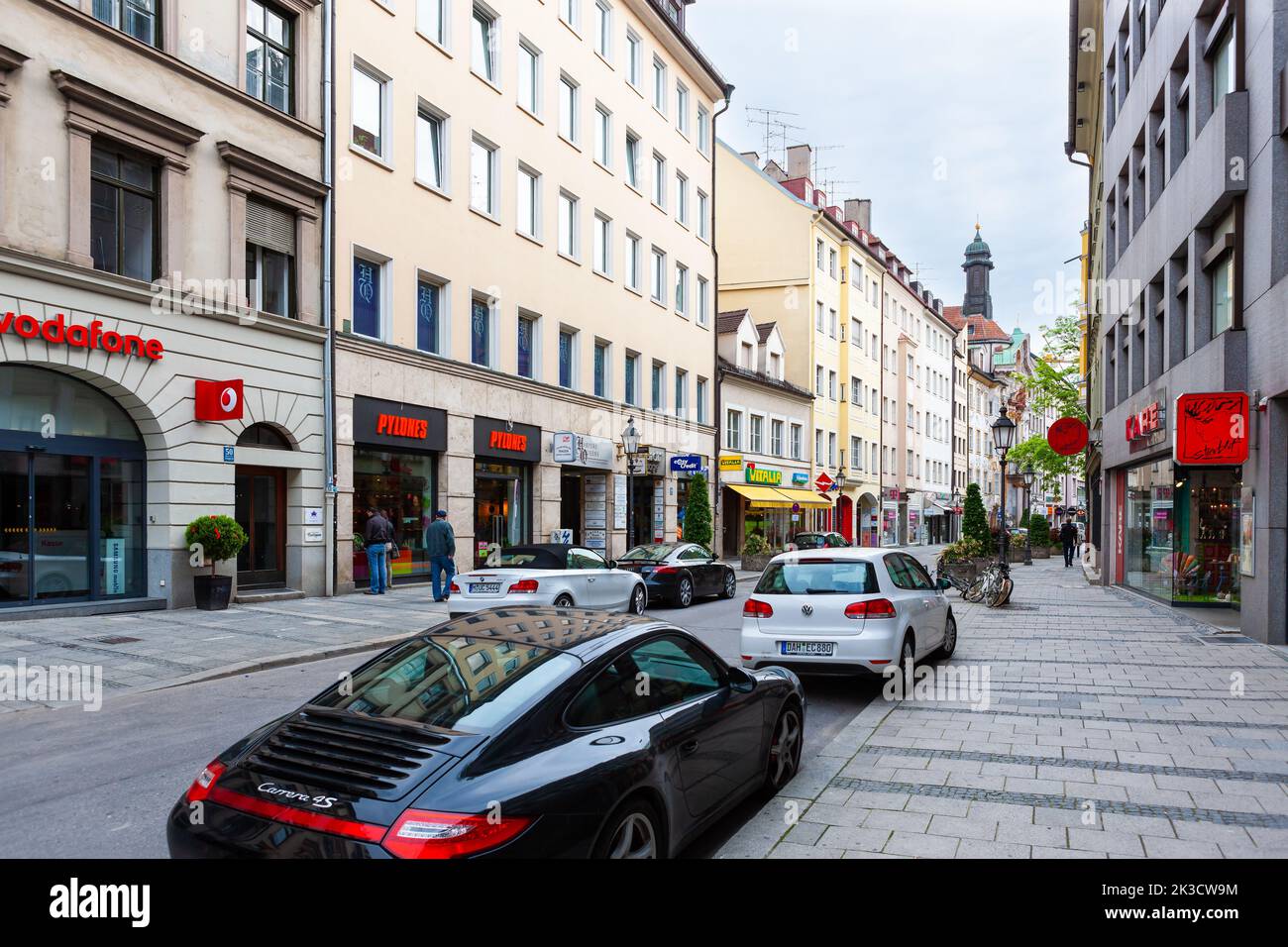 Munich, Germany - July 4, 2011 : Sendlinger Strasse, clean shopping street in central Munich city. Stock Photo