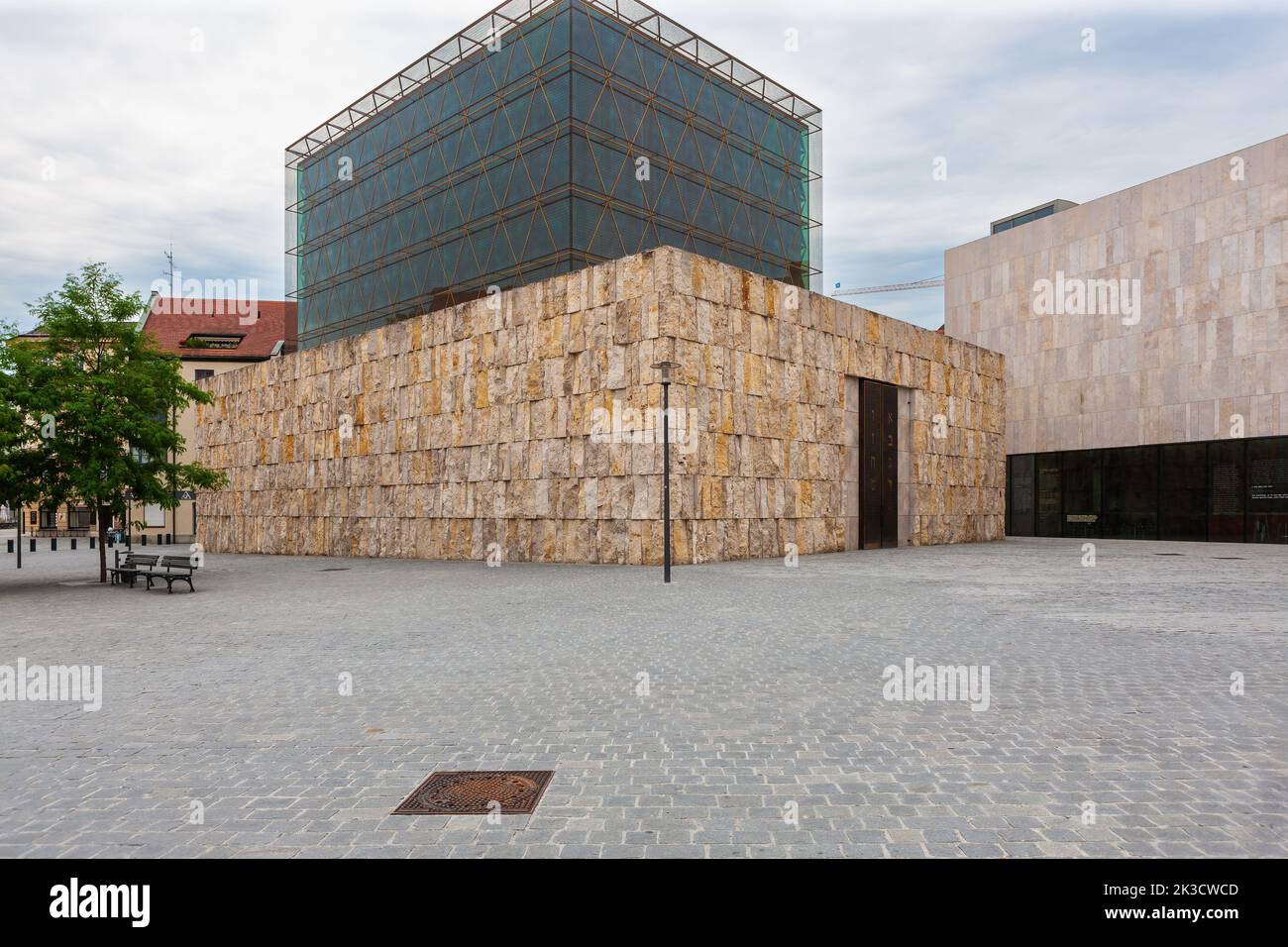 Munich, Germany - July 4, 2011 : Jewish memorial and synagogue alongside Jewish Museum Munich. Stock Photo