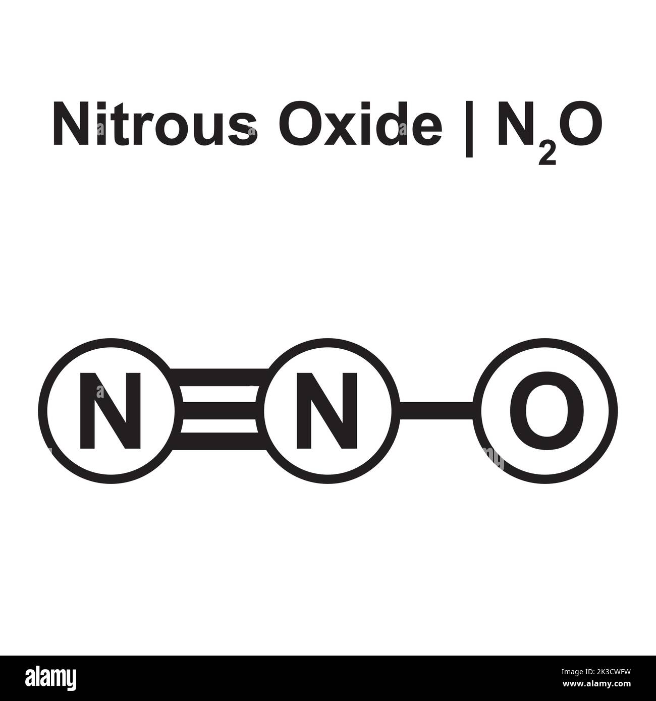 Molecular Model of Nitrous Oxide (N2O) Molecule. Vector Illustration Stock Vector Image & Art