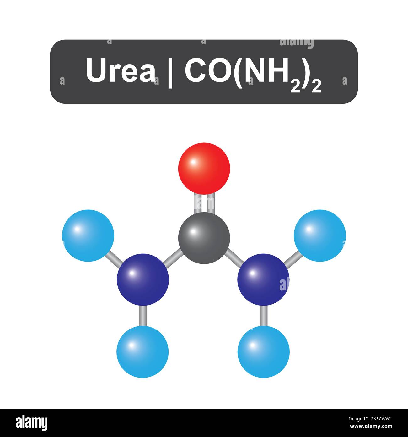 Molecular Model of Urea (CO(NH2)2) Molecule. Vector Illustration Stock