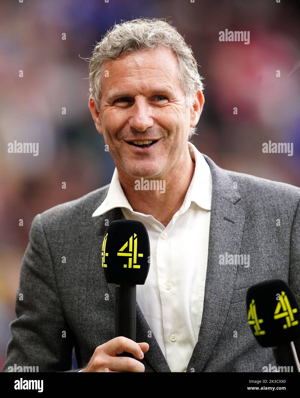 Channel 4 presenter Adam Hills before the Betfred Super League Grand Final at Old Trafford, Manchester. Picture date: Saturday September 24, 2022. Stock Photo