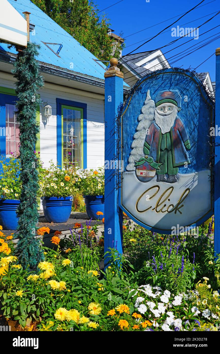 SAINTSAUVEUR, CANADA 15 SEP 2022 View of the village of Saint